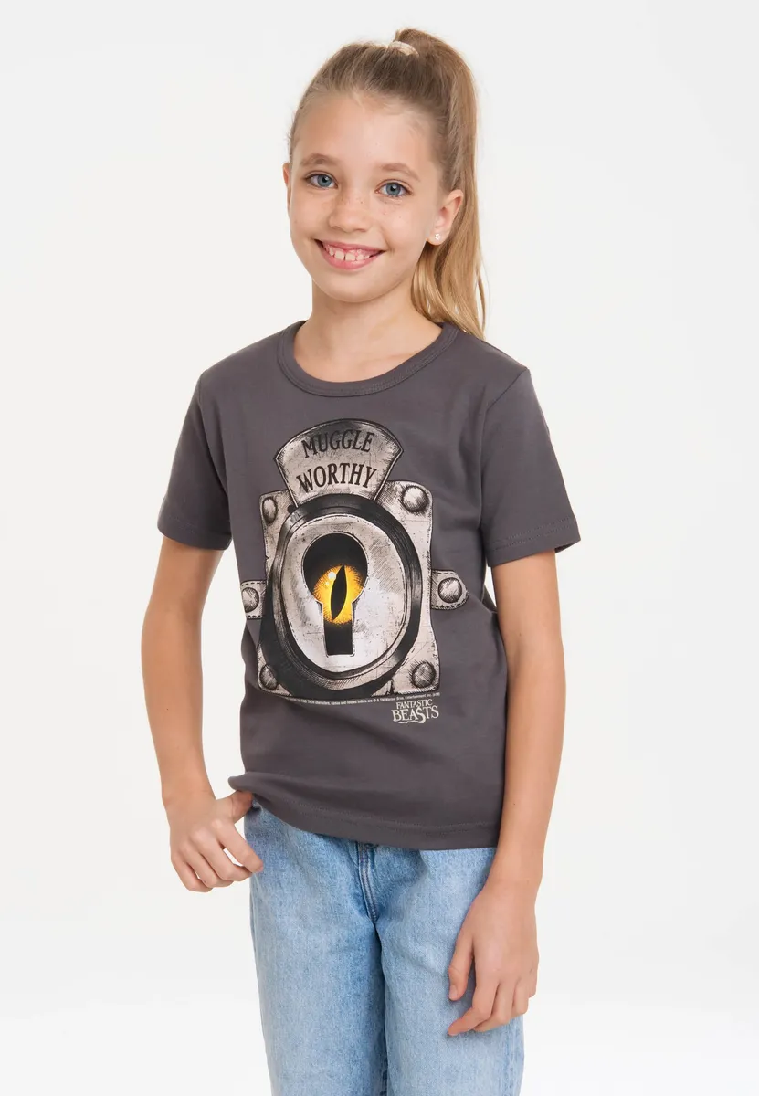 Футболка Logoshirt "Фантастические звери – маггловские достойные" с принтом в виде фантастических зверей спереди, серый — фото 3