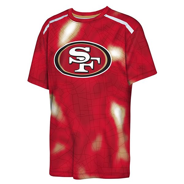 Футболка Youth scarlet San Francisco 49ers End Zone Dri-Tek Outerstuff — фото 3