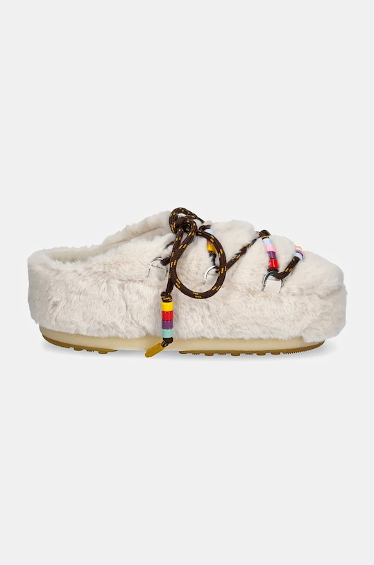 Тапочки MB Mule с искусственным мехом и бусинами Moon Boot, бежевый — фото 2