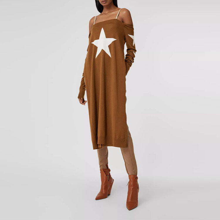 Платье Burberry женское с длинными рукавами, цвет Brown — фото 3