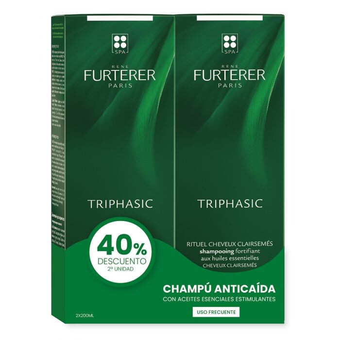 

Шампунь Triphasic Champú Anticaída con Aceites Esenciales Estimulantes Rene Furterer, 2 x 200 ml