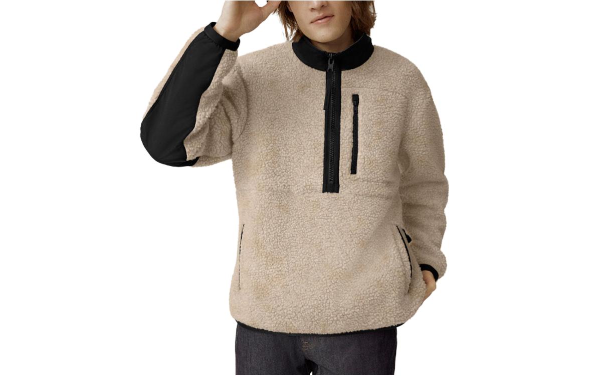 Свитер из кашемира мужской светло-желтый умбра Canada Goose, светло-палевый — фото 2