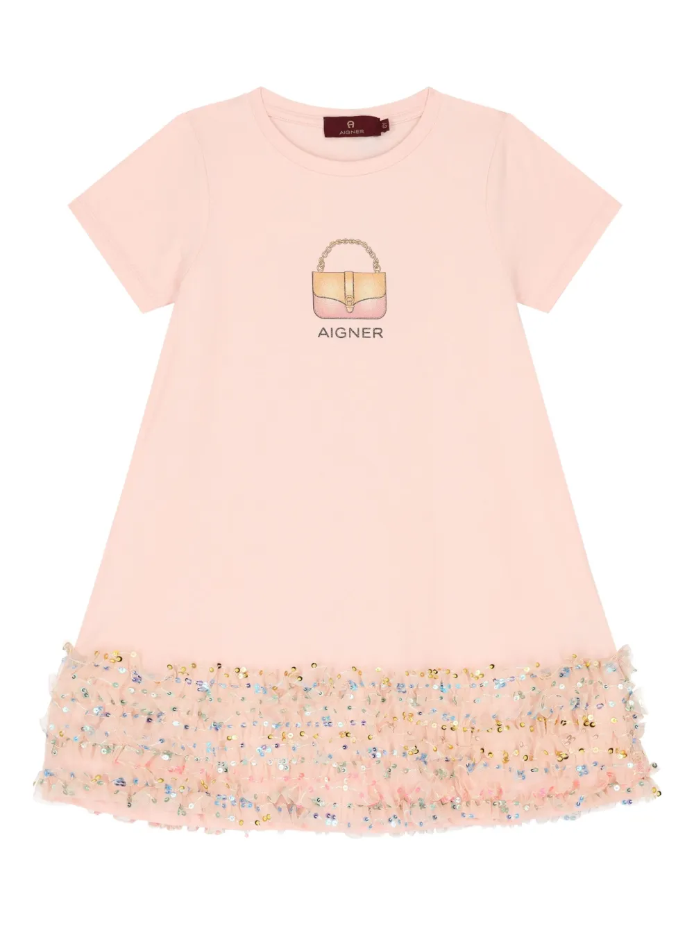 

Платье с пайетками Aigner Kids, розовый