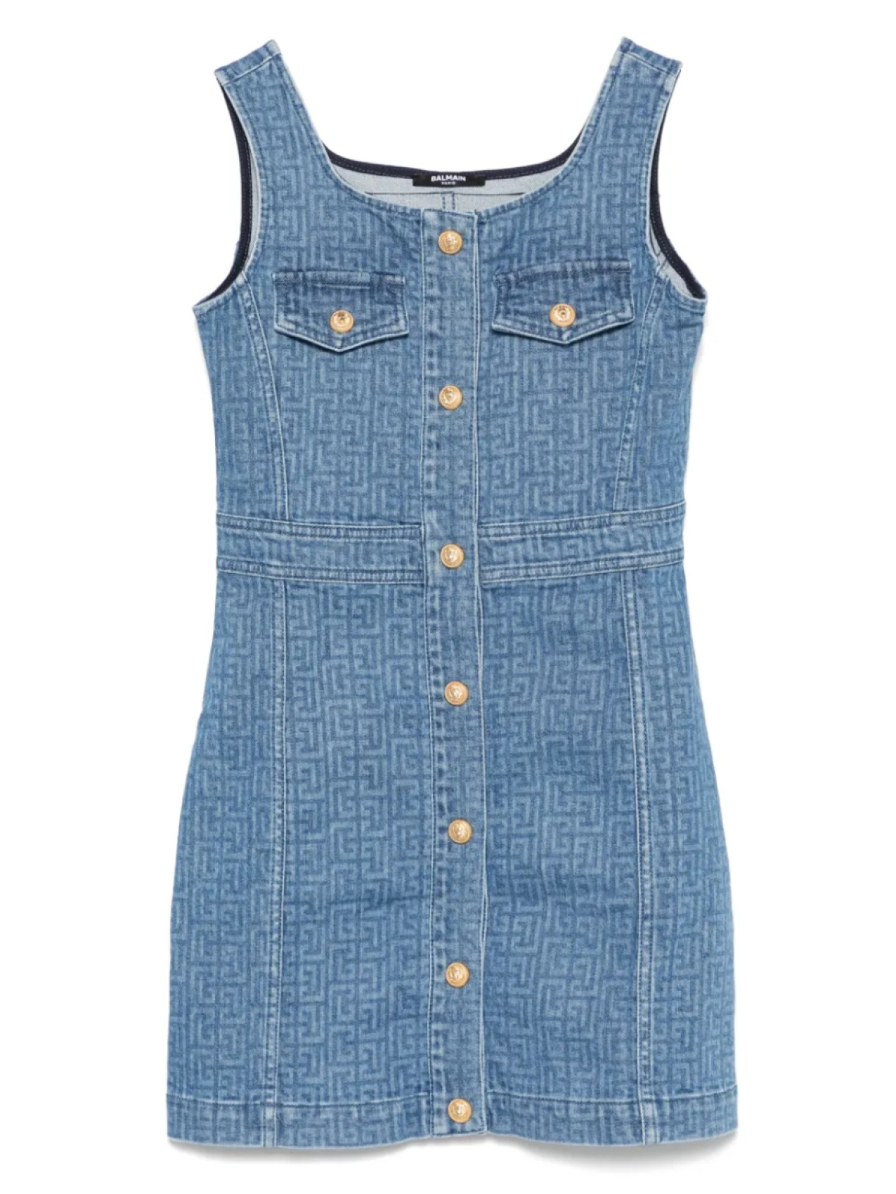 

Платье с логотипом Balmain Kids, синий