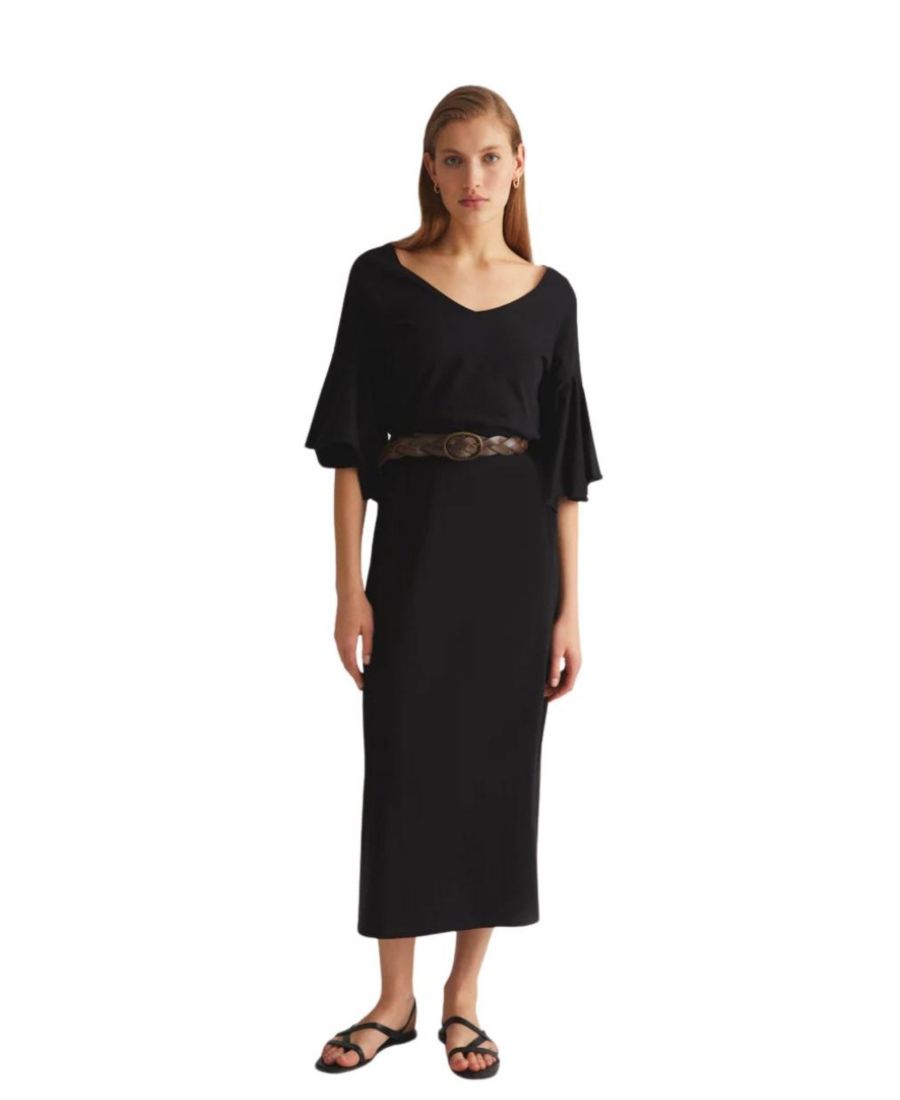 

Женское платье с оборками на рукавах Labeca London, Black