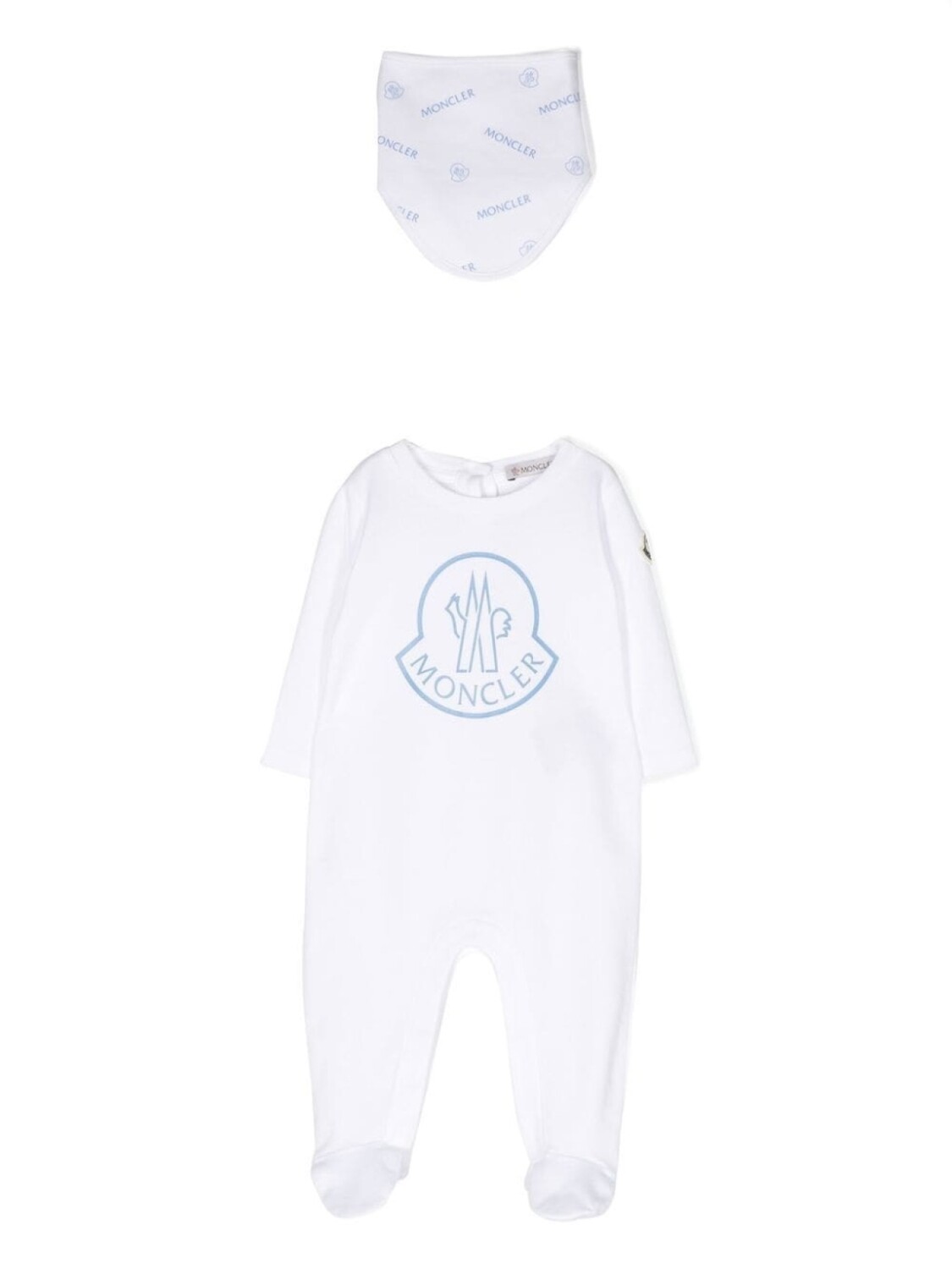 

Moncler Enfant комплект для новорожденного с логотипом, белый