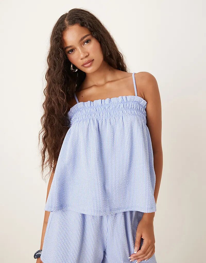 

Gina Tricot Фактурный топ-майка в синюю полоску