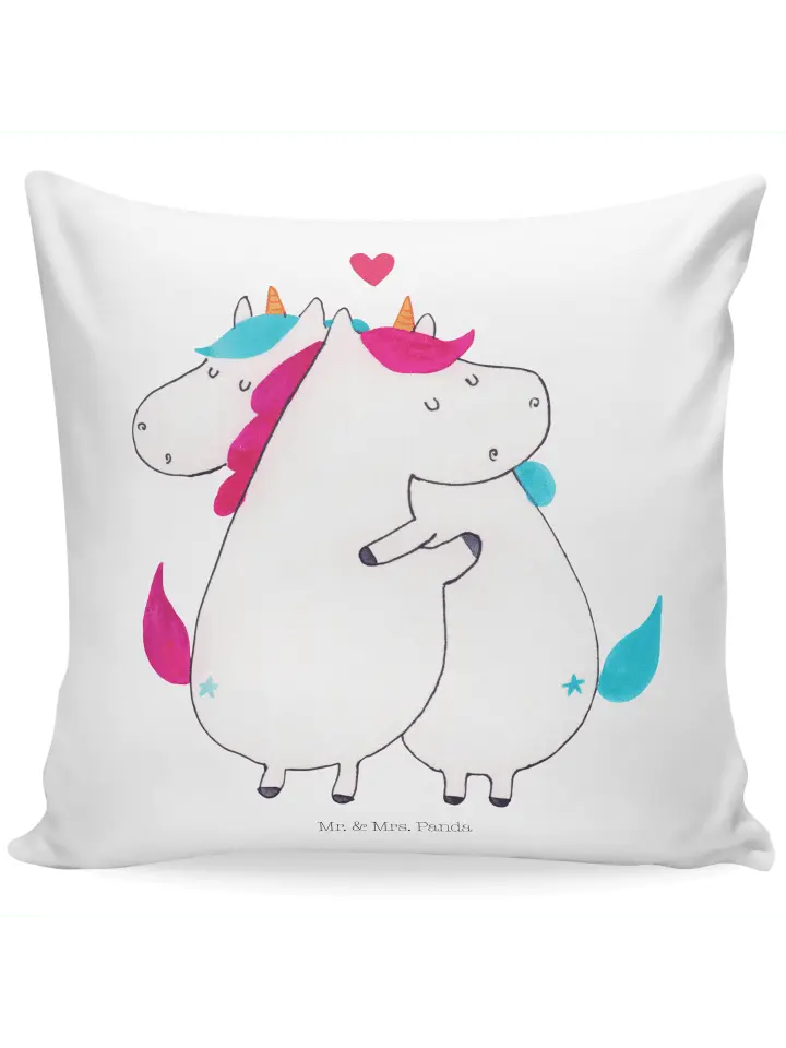 

Подушка Mr & Mrs Panda 40x40 Einhorn Mitteilung, белый