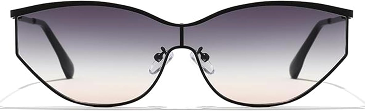 

Солнцезащитные очки Bullabulling в стиле ретро «кошачий глаз» для женщин и мужчин, модные солнцезащитные очки в металлической оправе в стиле 90-х, овальной формы, Gray