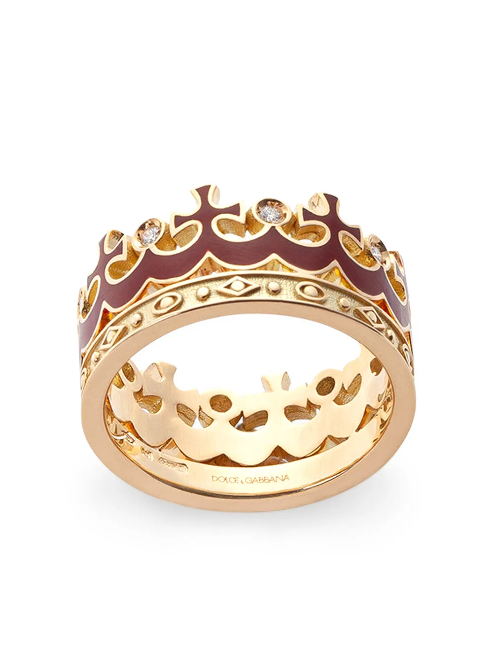

Кольцо из желтого золота с сапфирами и рубинами DOLCE & GABBANA, золотой