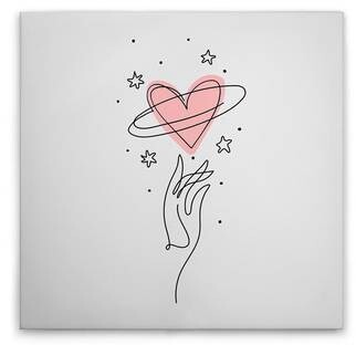 

Картина на холсте A.S. Création Heartlines 2 цвет weissrosaschwarz