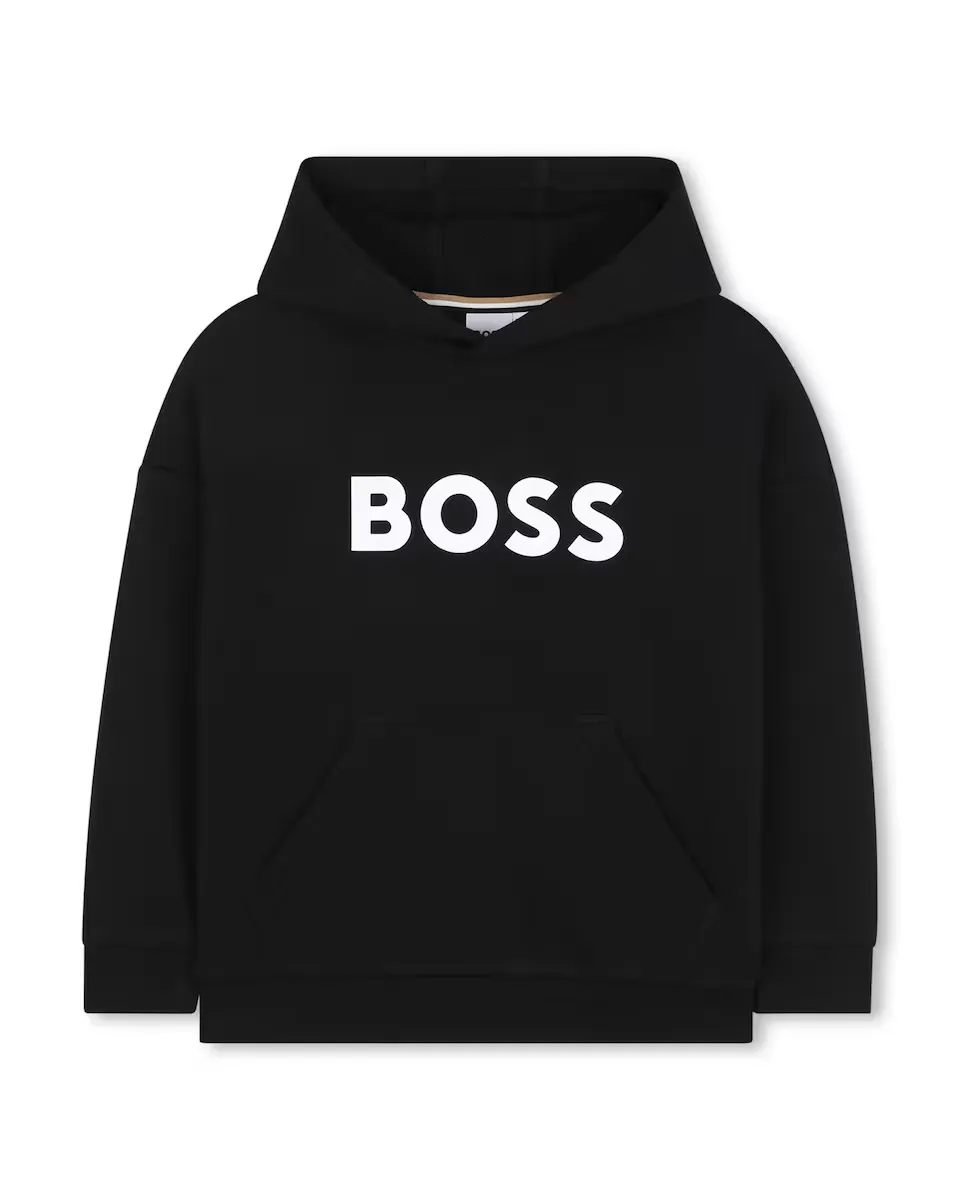 

Толстовка для мальчика с логотипом спереди BOSS Kidswear, чёрный