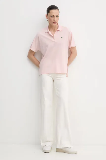Поло из лиоцелла Lacoste, розовый — фото 2
