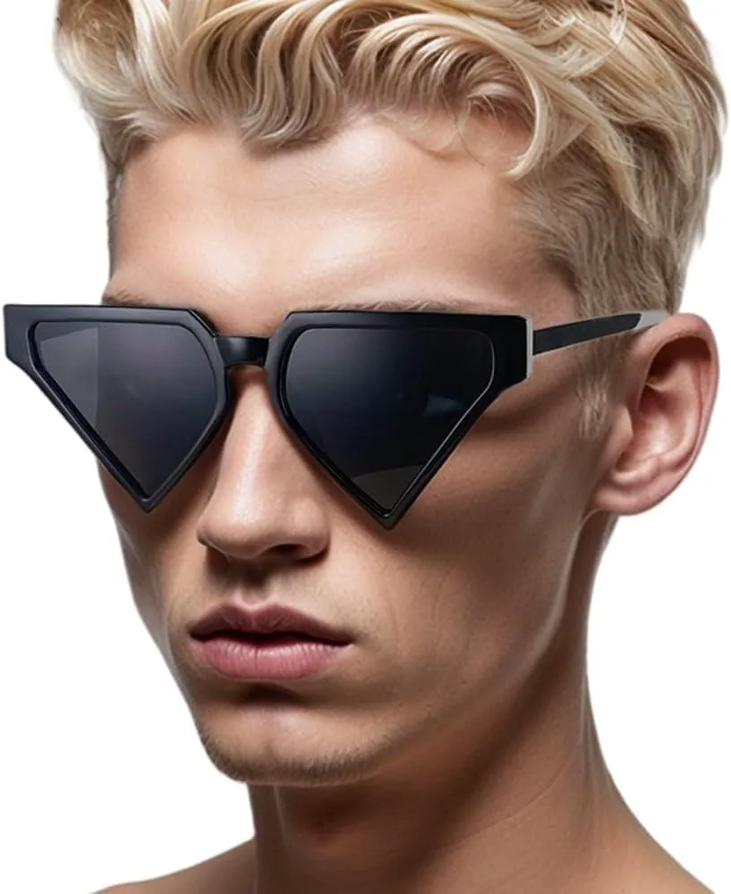 

Модные солнцезащитные очки в форме большого сердца для мужчин и женщин. Винтажные очки в форме неправильного треугольника для защиты глаз WNCKSQ, C4brown