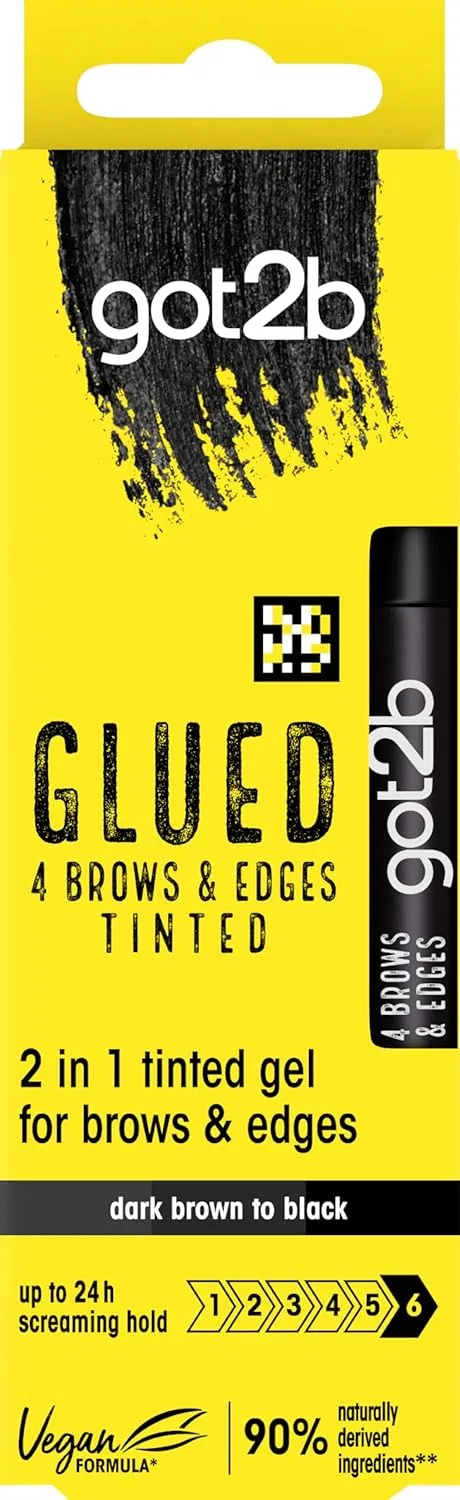 Тинтированный гель для бровей и контуров got2b Glued 4 Brows & Edges Got2B, Dark Brown To Black