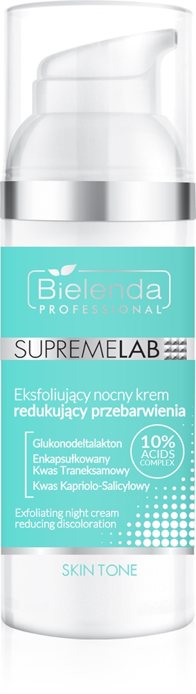 

Ночной отшелушивающий крем Supremelab Skin Tone для кожи, страдающей от гиперпигментации Bielenda Professional, 50 мл