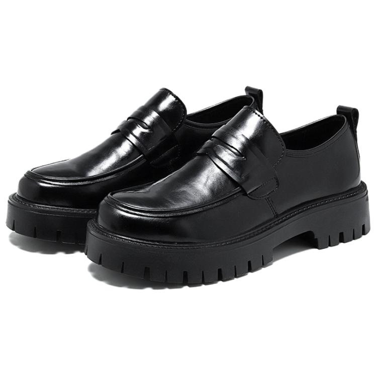 

WEISHIBANGWEI Мужские лоферы черные с потайной платформой, цвет Black Hidden Wedge