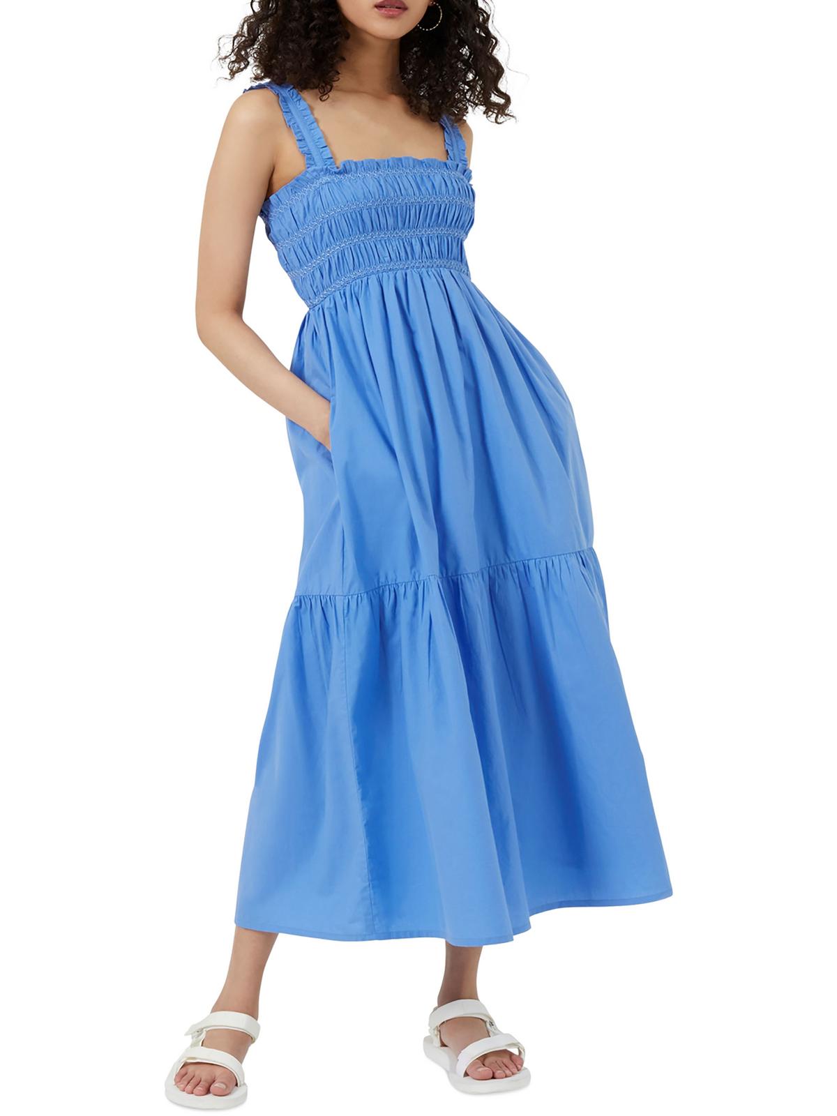 

Женский хлопковый сарафан длиной до щиколотки French Connection, цвет chalk blue