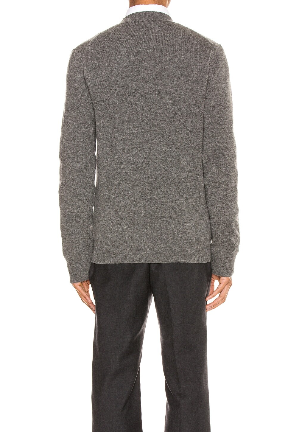 Кардиган из овечьей шерсти с красной эмблемой Comme Des Garcons Play, цвет Medium Grey — фото 4