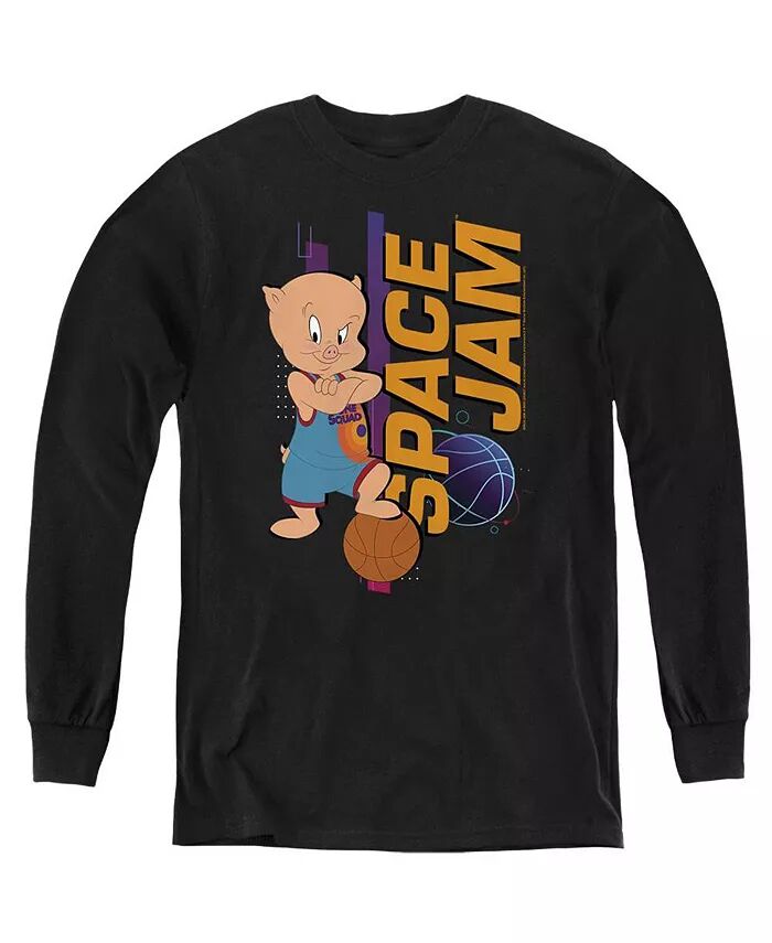 

Толстовка с длинным рукавом Porky Standing для мальчиков Space Jam 2, черный