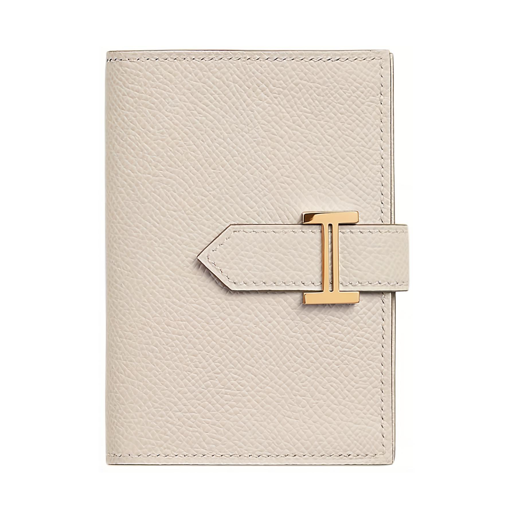 

Кошелёк Bearn Epsom из телячьей кожи с кардхолдером женский 10 Craie Milkshake White HERMES