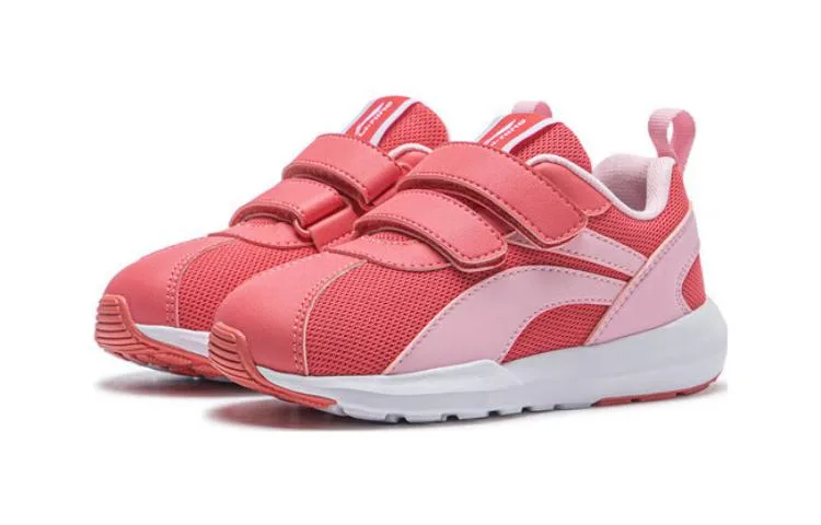 YOUNG Li-Ning YOUNG спортивная коллекция Little Cortez из искусственной кожи и текстиля модные низкие детские повседневные кроссовки розовые — фото 4