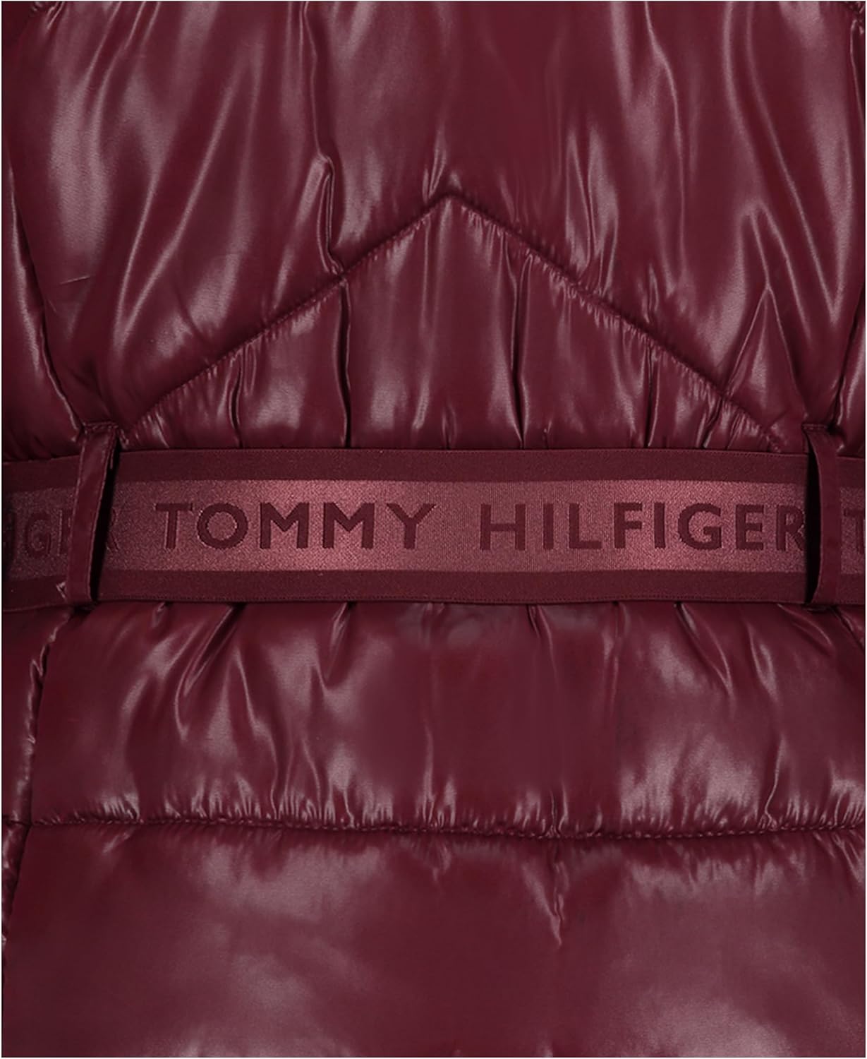 Длинная куртка Tommy Hilfiger для девочек с подкладкой из флиса, Logo Belt Tawny Port — фото 4