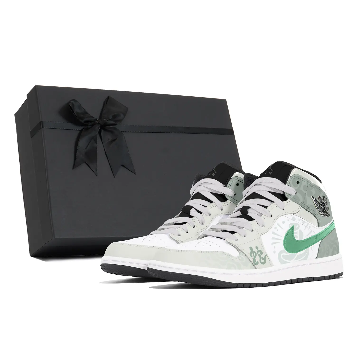 

Jordan Air 1 Dust, Green Light, Box устойчивые к истиранию мид-топ винтажные баскетбольные кроссовки для мужчин, светло-зеленый