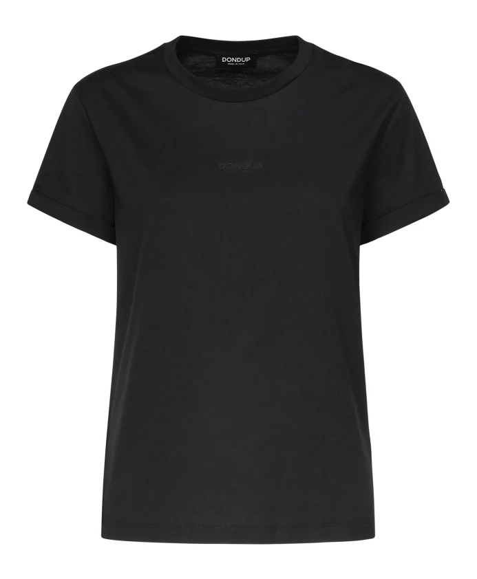 

Черная хлопковая трикотажная футболка Dondup, черный