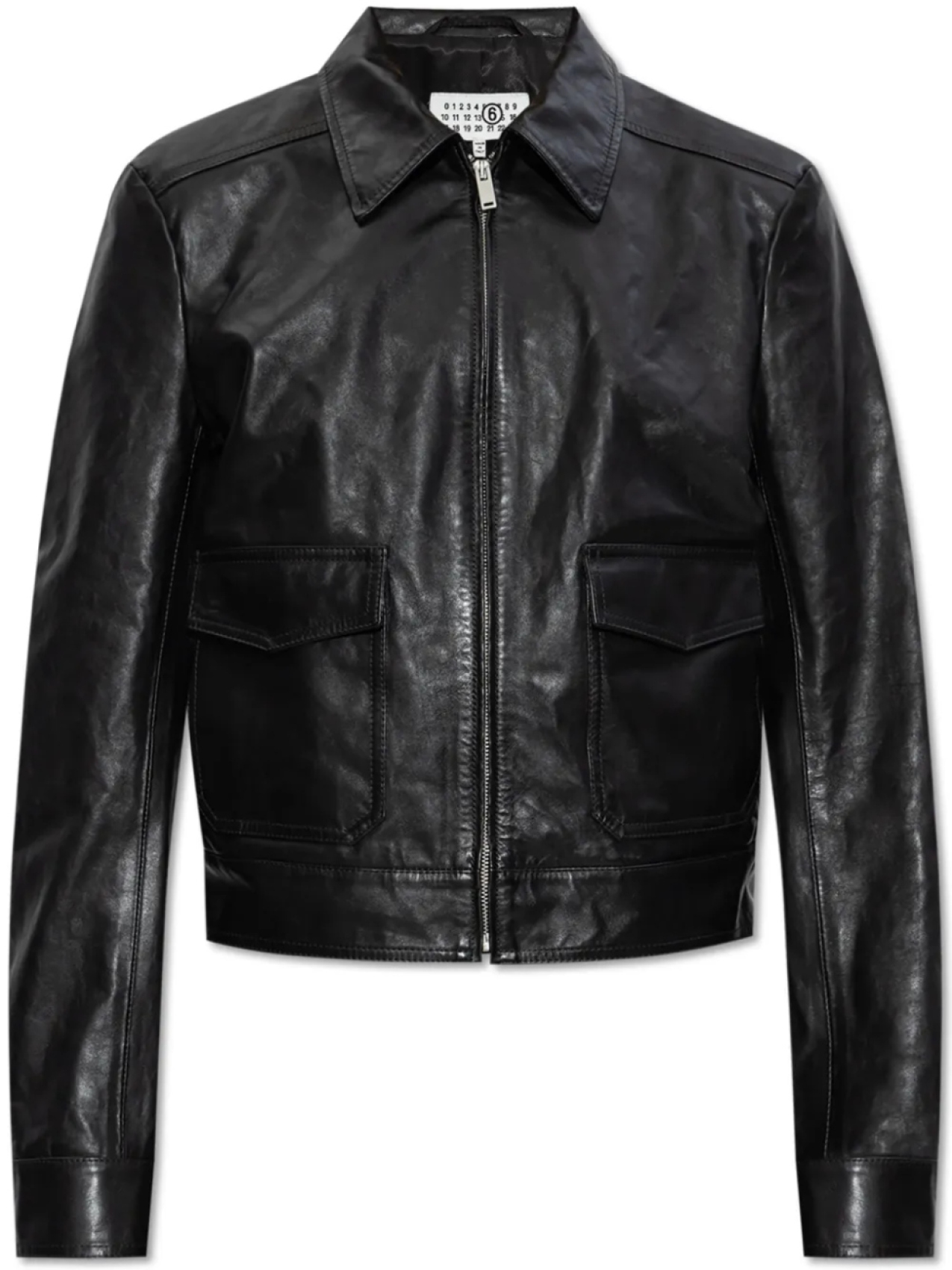 

MM6 Maison Margiela кожаная куртка на молнии, черный