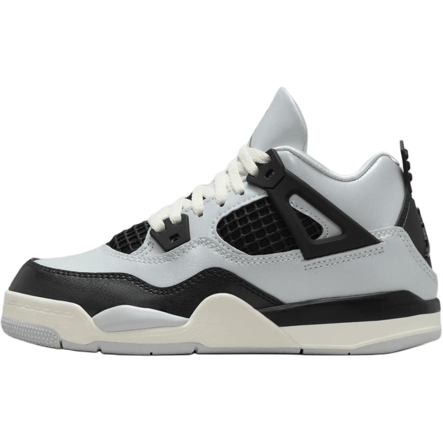 

Детские баскетбольные кроссовки Jordan Air 4 Anti-Slip с высоким верхом, устойчивые к скольжению и износу, серо-черные для детей 3-7 лет