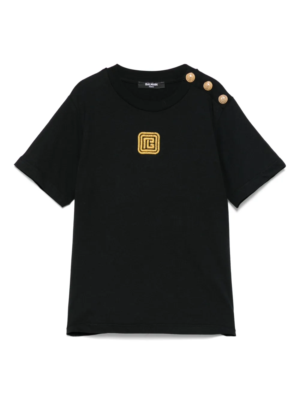 

Футболка с вышитым логотипом Balmain Kids, черный