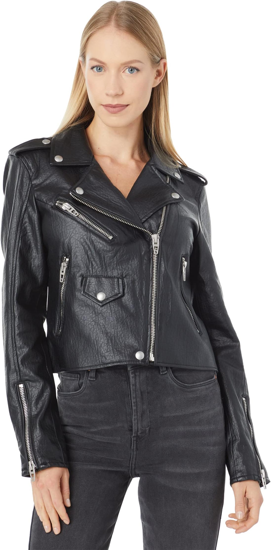 

Куртка Leather Cropped Moto Jacket Blank NYC, цвет Morning Gram