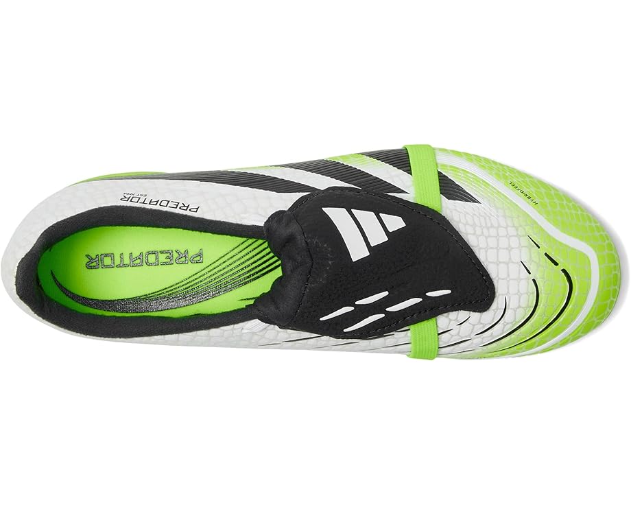 Кроссовки adidas Kids League Predator Fold-Over Tongue Firm Ground/Multi Ground Cleats, цвет White/Black/Lucid Lemon — фото 2