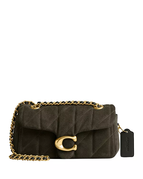 

Стеганая сумка через плечо из полосатой замши, 20 Coach, зеленый