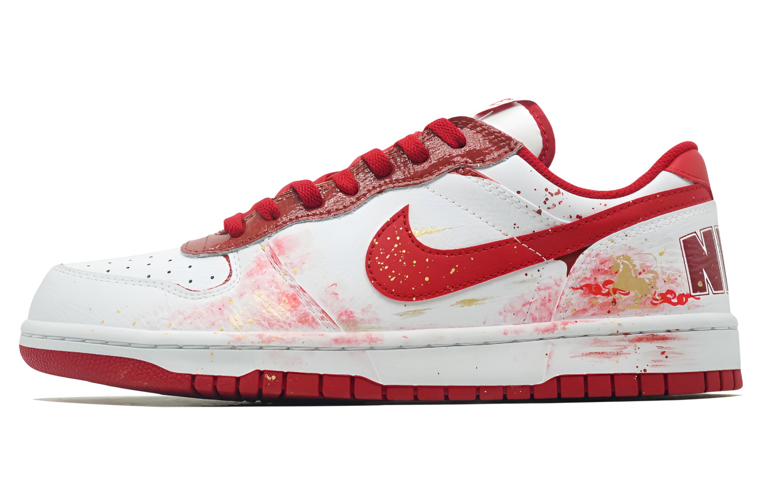 

Nike Кроссовки для скейтбординга Big Horse Steps On Auspicious Clouds мужские, устойчивые к истиранию, низкие, бело-красные