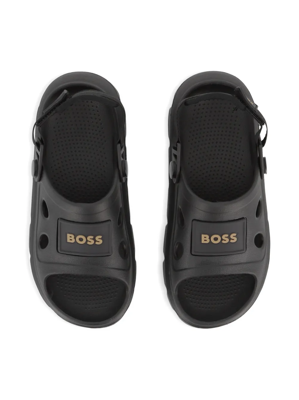 Босоножки с логотипом BOSS Kidswear, черный — фото 4