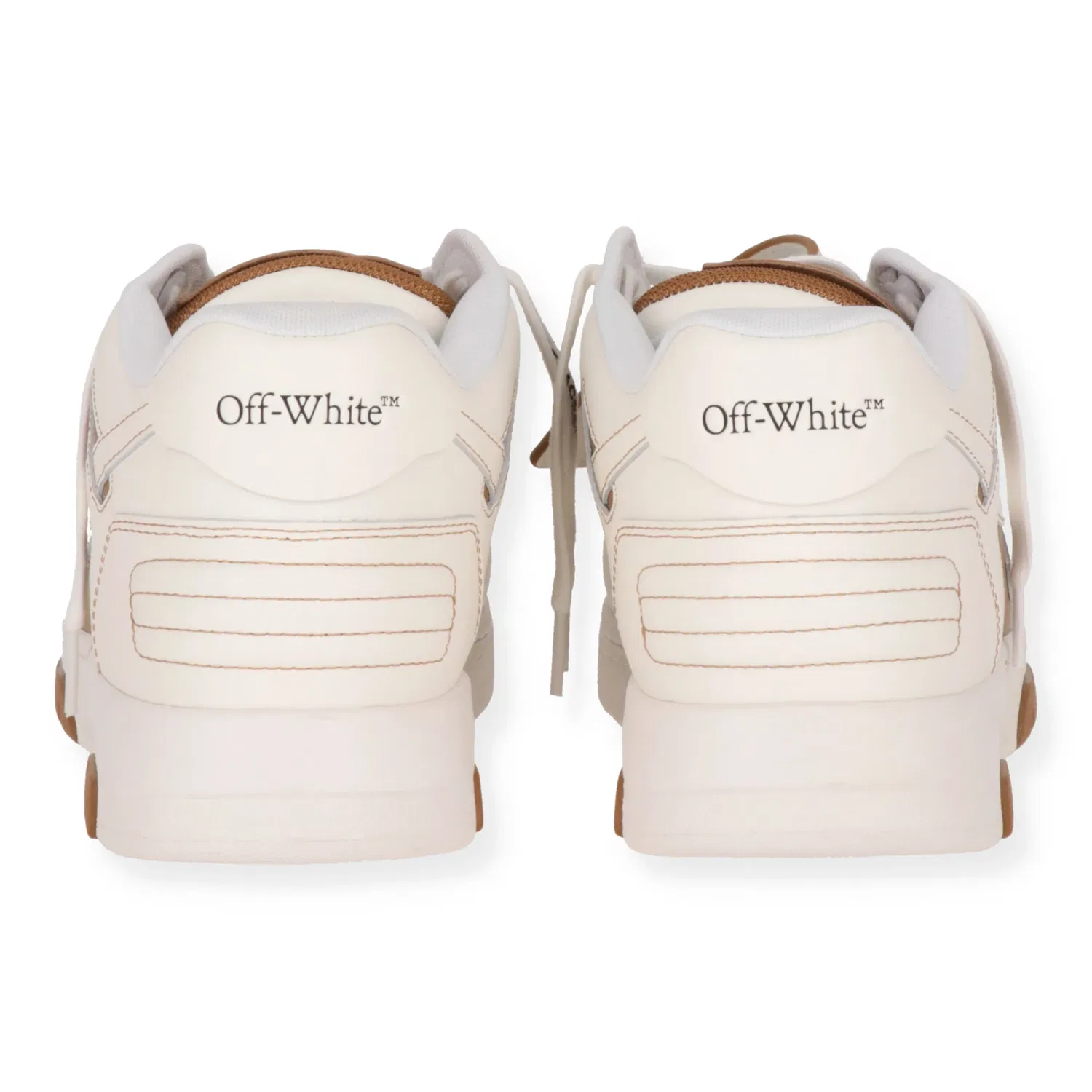 Off-White Мужские кроссовки Off White коричнево-белого цвета — фото 3
