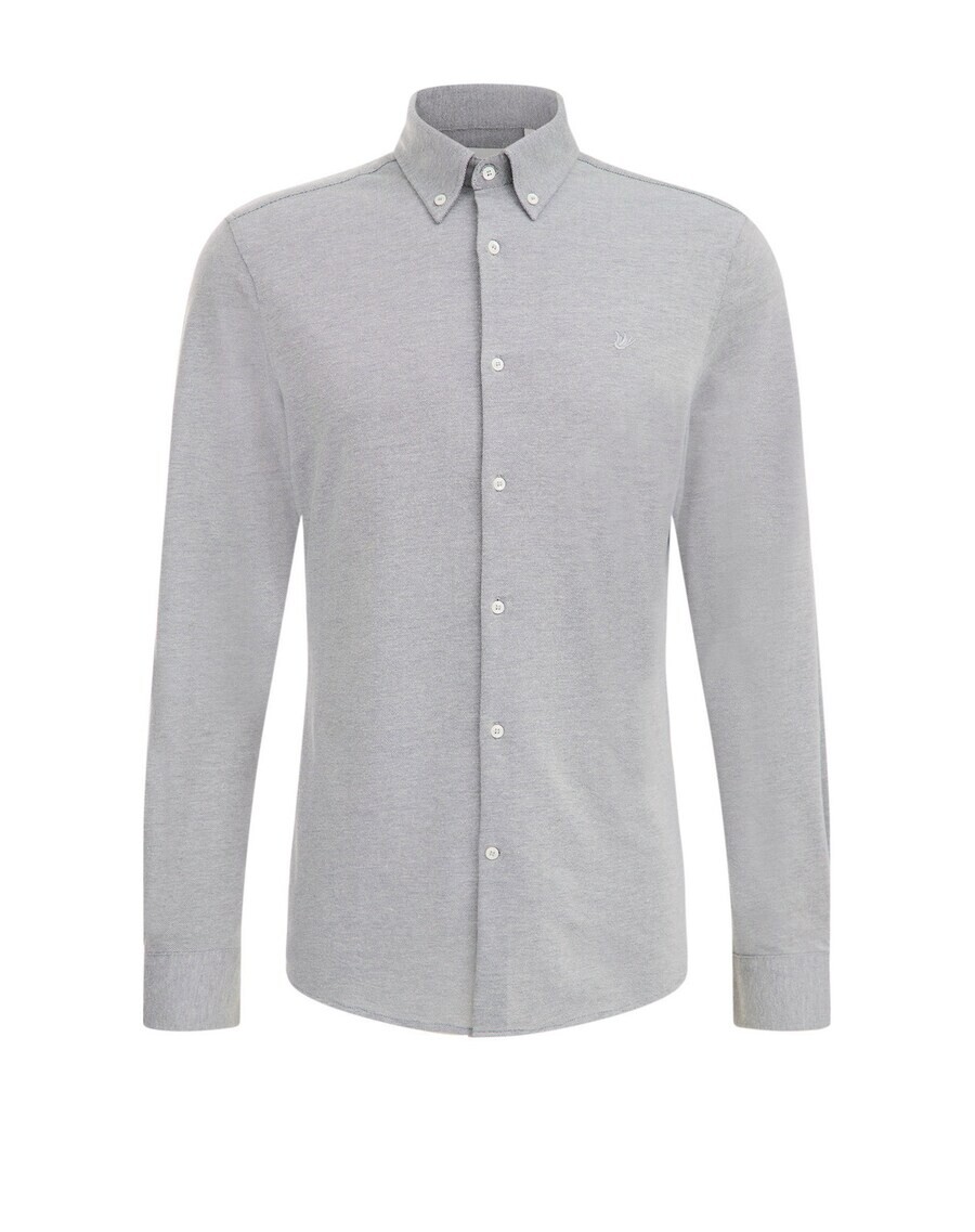 

Повседневная рубашка WE Fashion Slim fit Button Up Shirt, серый