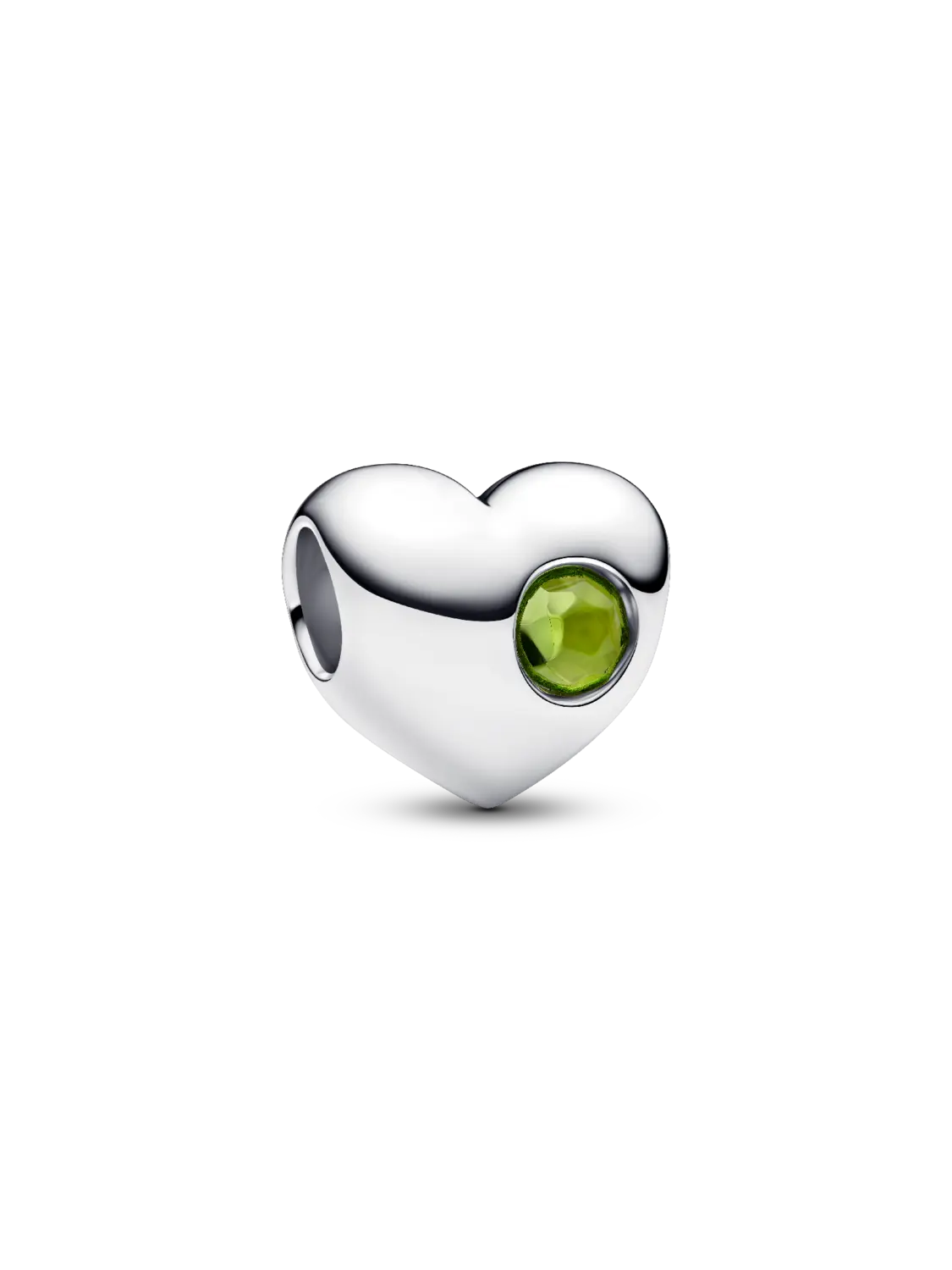 

Подвеска-сердце из зеленого камня с гравировкой Pandora, серебро 925 пробы