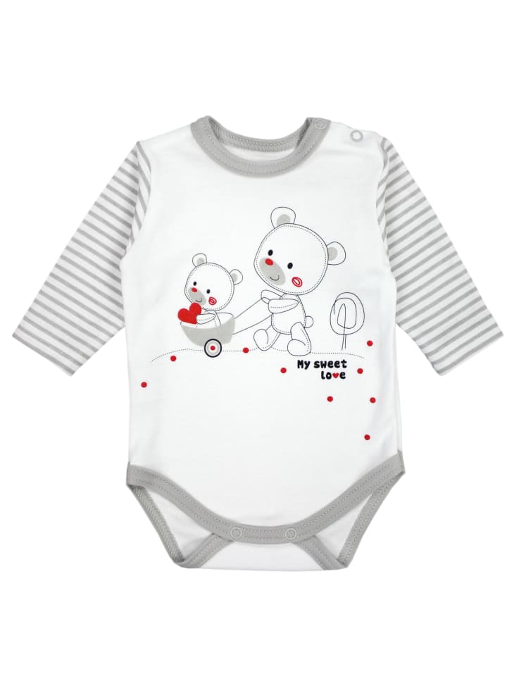 

TupTam Детский комплект одежды: боди с длинными рукавами, штанишки, шапочка, 3 предмета, серо-бежевый