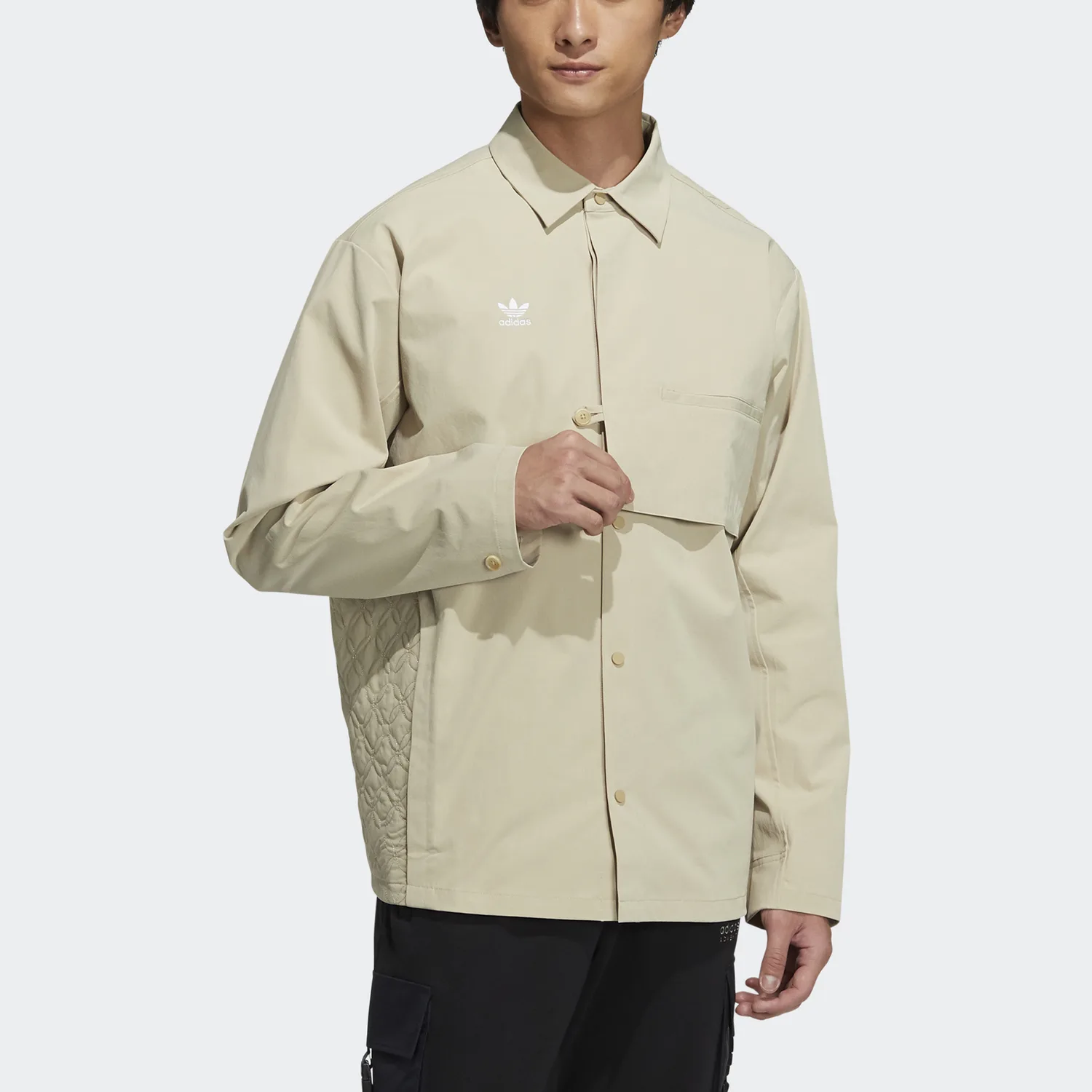Спортивная рубашка с длинным рукавом и пуговицами CNY Limited Savanna Adidas Originals, Grassland Brown — фото 3
