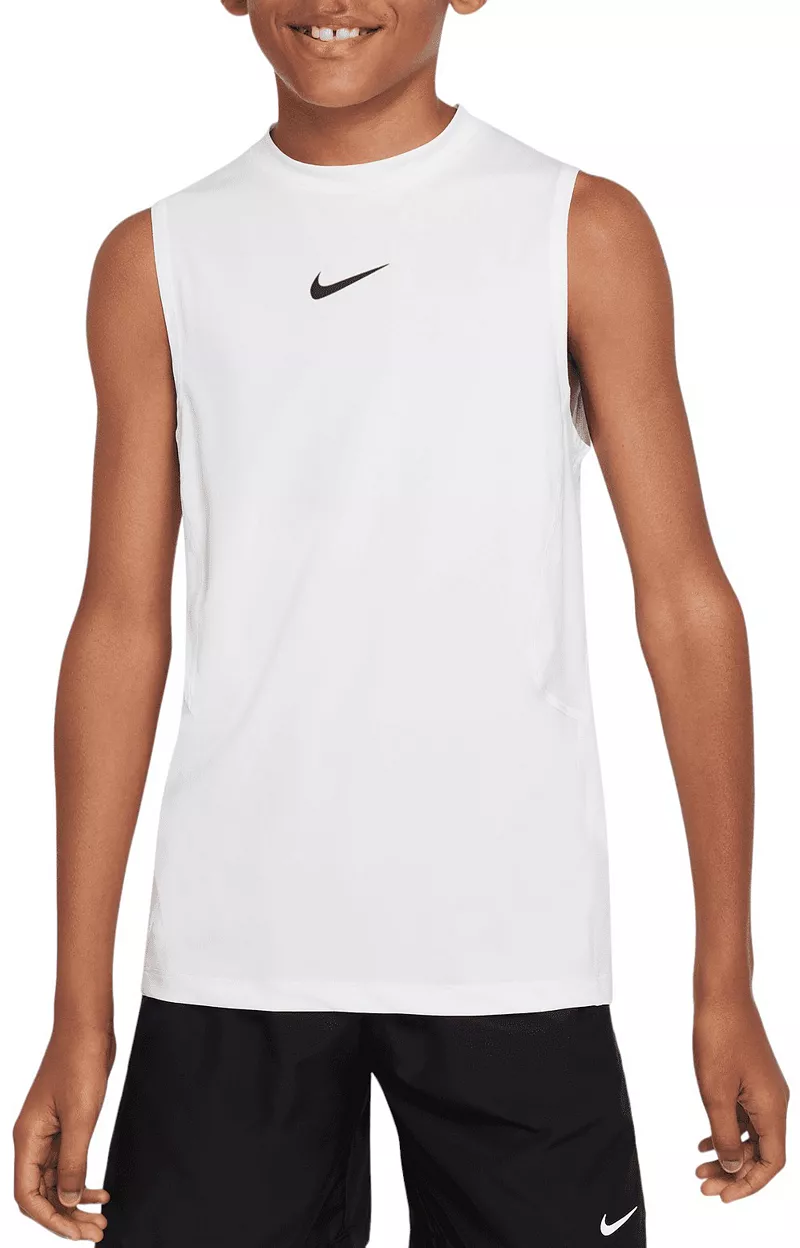 

Футболка без рукавов Nike для мальчиков Pro Dri-FIT, белый/черный