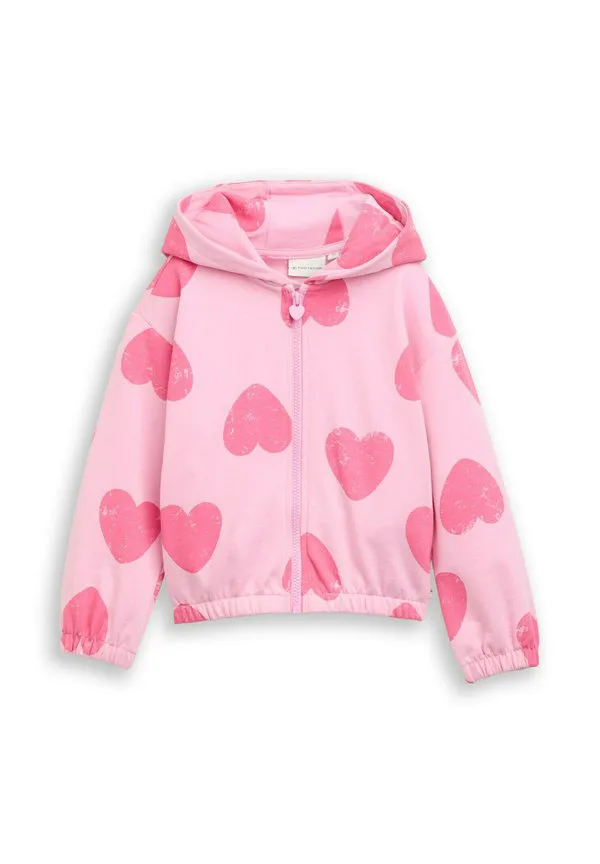 Толстовка с капюшоном на молнии Tom Tailor, Big Pink Heart Print