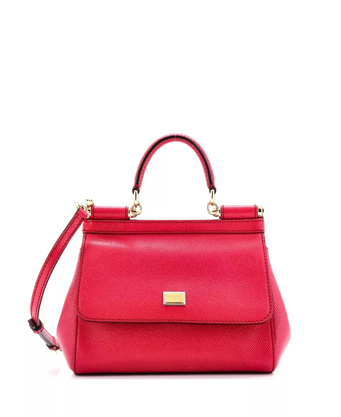 

Кожаная сумка Miss Sicily среднего размера Pre-Owned Dolce & Gabbana, розовый