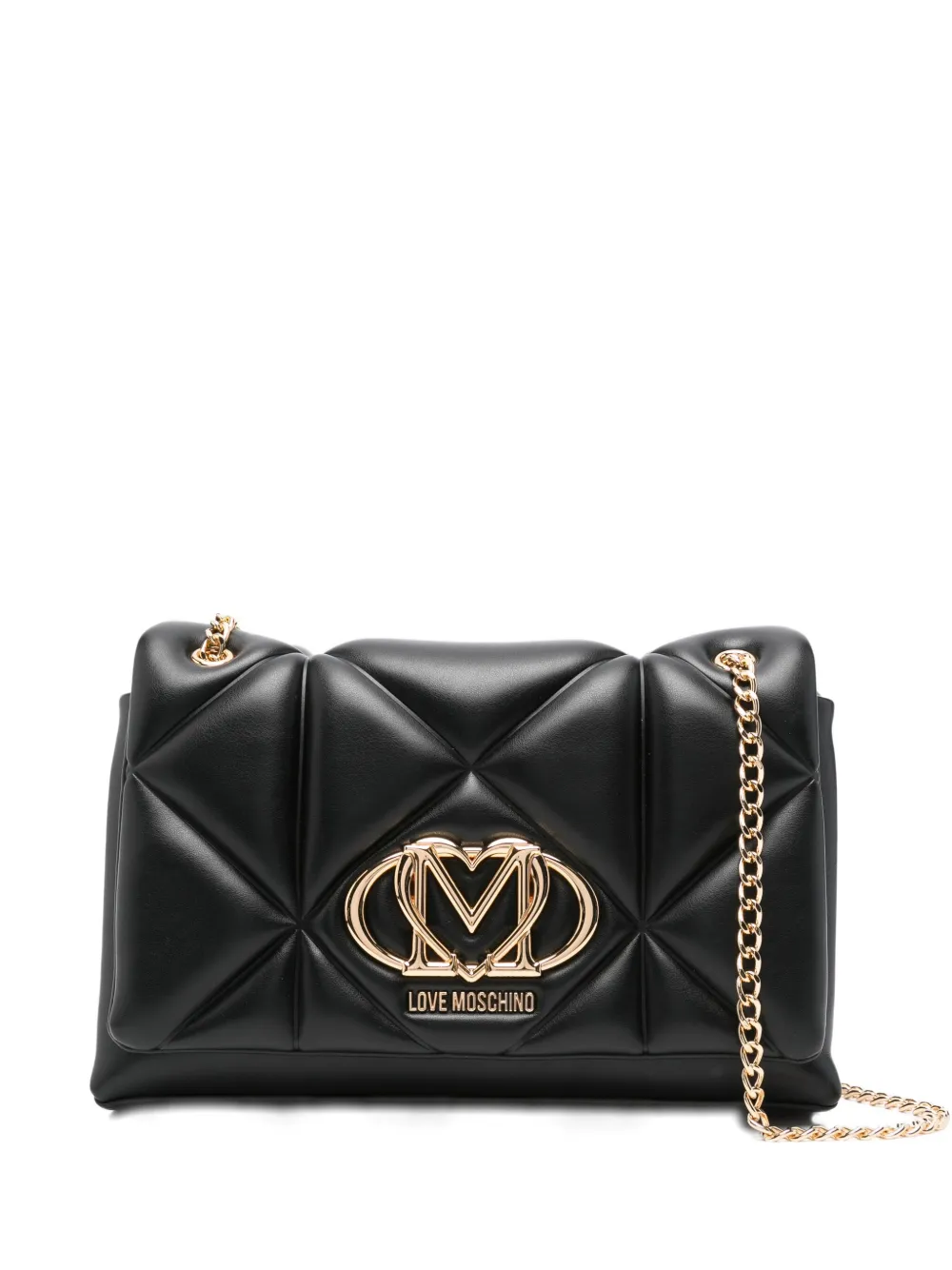 

Стеганая сумка через плечо с логотипом Love Moschino, черный