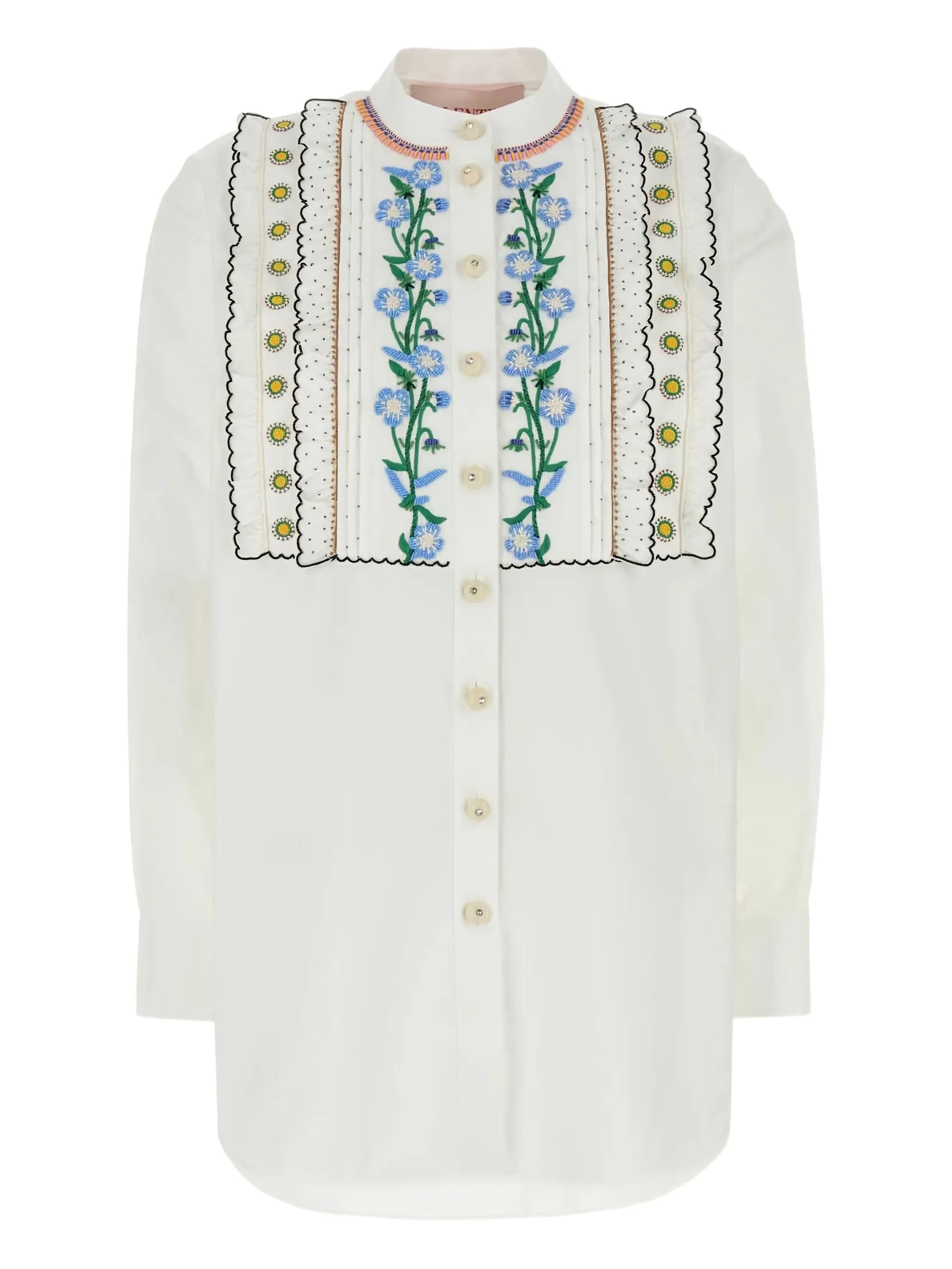 

Рубашка с цветочной вышивкой Valentino Garavani, белый