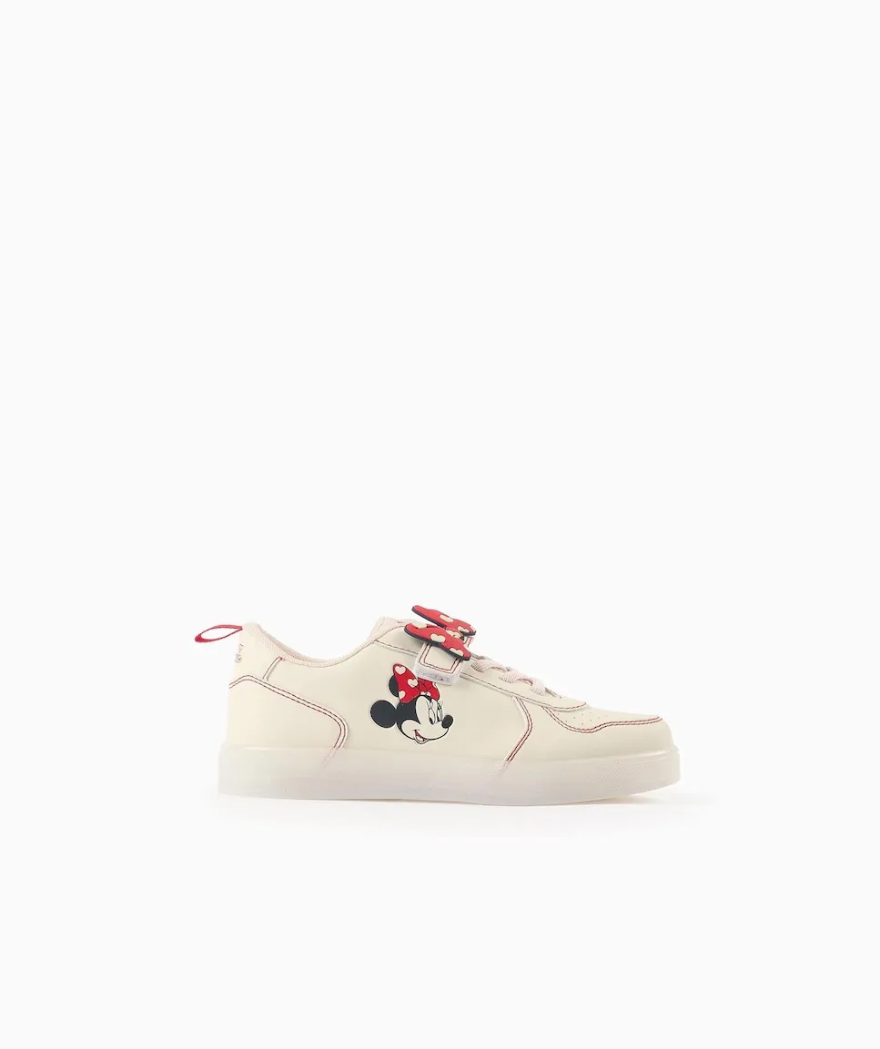 

Детские низкие кроссовки с подсветкой и рисунком Минни Zippy, бежевый