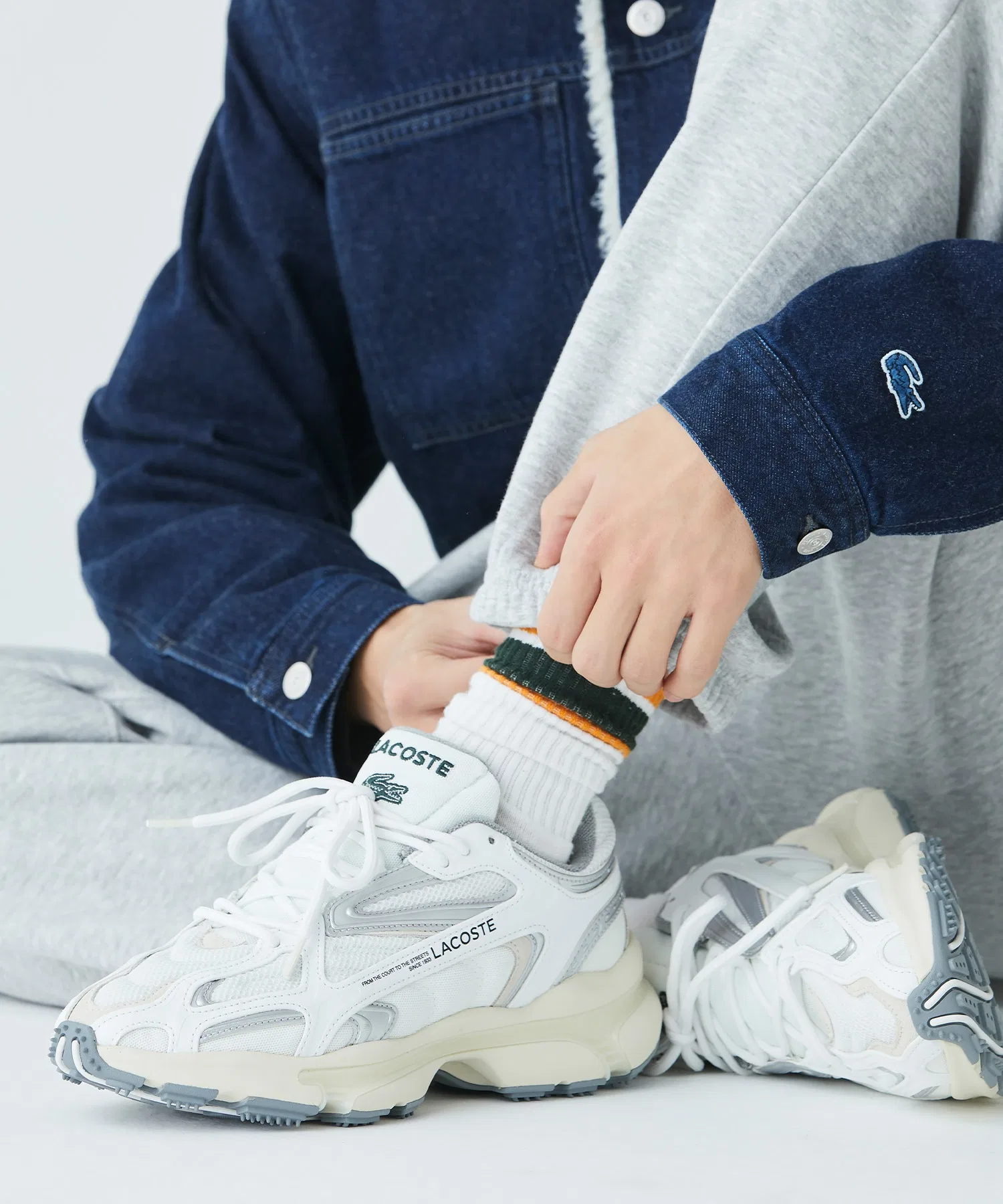 Мужские кроссовки LACOSTE L003 2K24 серые