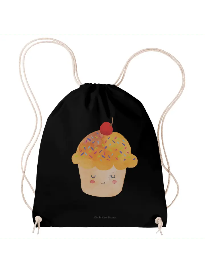 

Спортивная сумка Mr & Mrs Panda Sportbeutel Cupcake ohne Spruch, черный
